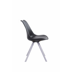 Silla visita Toulouse Rund Negro,Blanco (roble)