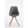 Silla de Comedor Laval Square Natural (roble),Gris