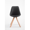 Silla de Comedor Laval Square Natural (roble),Negro