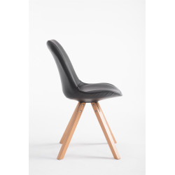 Silla de Comedor Laval Square Natural (roble),Negro