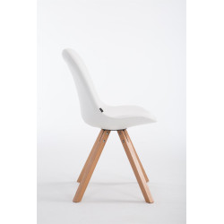 Silla de Comedor Laval Square Natural (roble),Blanco