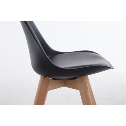 Silla De Comedor Borneo V2 Negro,Natural (roble)