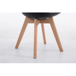 Silla De Comedor Borneo V2 Negro,Natural (roble)