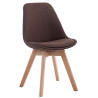 Silla De Comedor Borneo V2 En Tela Marrón,Natural (roble)