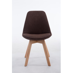 Silla De Comedor Borneo V2 En Tela Marrón,Natural (roble)