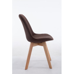 Silla De Comedor Borneo V2 En Tela Marrón,Natural (roble)