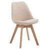 Silla De Comedor Borneo V2 En Tela Crema,Natural (roble)