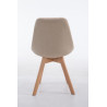Silla De Comedor Borneo V2 En Tela Crema,Natural (roble)