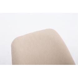 Silla De Comedor Borneo V2 En Tela Crema,Natural (roble)