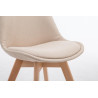 Silla De Comedor Borneo V2 En Tela Crema,Natural (roble)