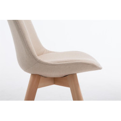 Silla De Comedor Borneo V2 En Tela Crema,Natural (roble)