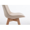 Silla De Comedor Borneo V2 En Tela Crema,Natural (roble)