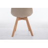 Silla De Comedor Borneo V2 En Tela Crema,Natural (roble)