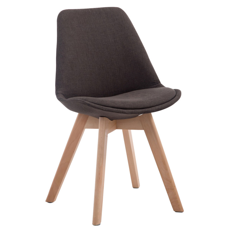 Silla De Comedor Borneo V2 En Tela Gris oscuro,Natural (roble)