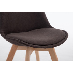 Silla De Comedor Borneo V2 En Tela Gris oscuro,Natural (roble)