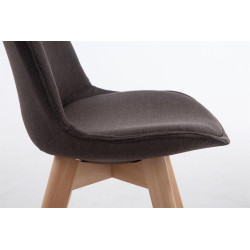 Silla De Comedor Borneo V2 En Tela Gris oscuro,Natural (roble)