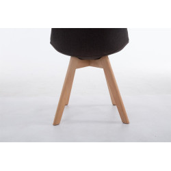 Silla De Comedor Borneo V2 En Tela Gris oscuro,Natural (roble)
