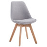 Silla De Comedor Borneo V2 En Tela Gris,Natural (roble)
