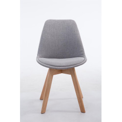 Silla De Comedor Borneo V2 En Tela Gris,Natural (roble)