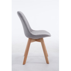 Silla De Comedor Borneo V2 En Tela Gris,Natural (roble)