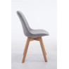 Silla De Comedor Borneo V2 En Tela Gris,Natural (roble)