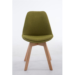 Silla De Comedor Borneo V2 En Tela Verde,Natural (roble)