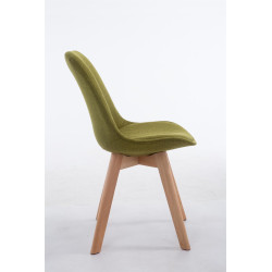 Silla De Comedor Borneo V2 En Tela Verde,Natural (roble)