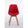 Silla De Comedor Borneo V2 En Tela Rojo,Natural (roble)