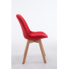 Silla De Comedor Borneo V2 En Tela Rojo,Natural (roble)
