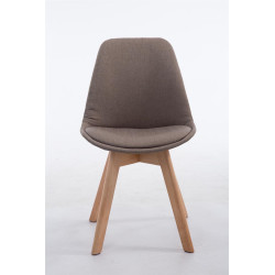 Silla De Comedor Borneo V2 En Tela Gris topo,Natural (roble)