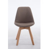 Silla De Comedor Borneo V2 En Tela Gris topo,Natural (roble)