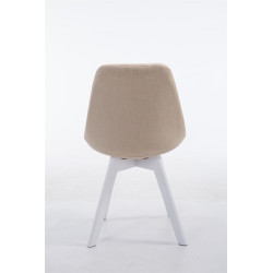 Silla De Comedor Borneo V2 En Tela Crema,Blanco (roble)
