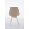 Silla De Comedor Borneo V2 En Tela Crema,Blanco (roble)