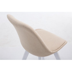 Silla De Comedor Borneo V2 En Tela Crema,Blanco (roble)