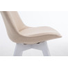 Silla De Comedor Borneo V2 En Tela Crema,Blanco (roble)