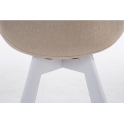 Silla De Comedor Borneo V2 En Tela Crema,Blanco (roble)
