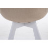 Silla De Comedor Borneo V2 En Tela Crema,Blanco (roble)