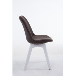 Silla De Comedor Borneo V2 En Tela Gris oscuro,Blanco (roble)
