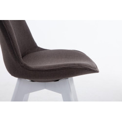 Silla De Comedor Borneo V2 En Tela Gris oscuro,Blanco (roble)