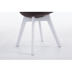 Silla De Comedor Borneo V2 En Tela Gris oscuro,Blanco (roble)