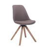 Silla para Visitas Troyes Square en Tela Gris topo,Natural (roble)