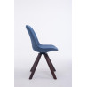 Silla para Visitas Troyes Square en Tela Azul,Nogal (roble)