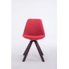 Silla para Visitas Troyes Square en Tela Rojo,Nogal (roble)