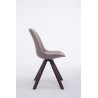 Silla para Visitas Troyes Square en Tela Gris topo,Nogal (roble)