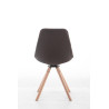 Silla para visitas Troyes Rund en Tela Gris oscuro,Natural (roble)
