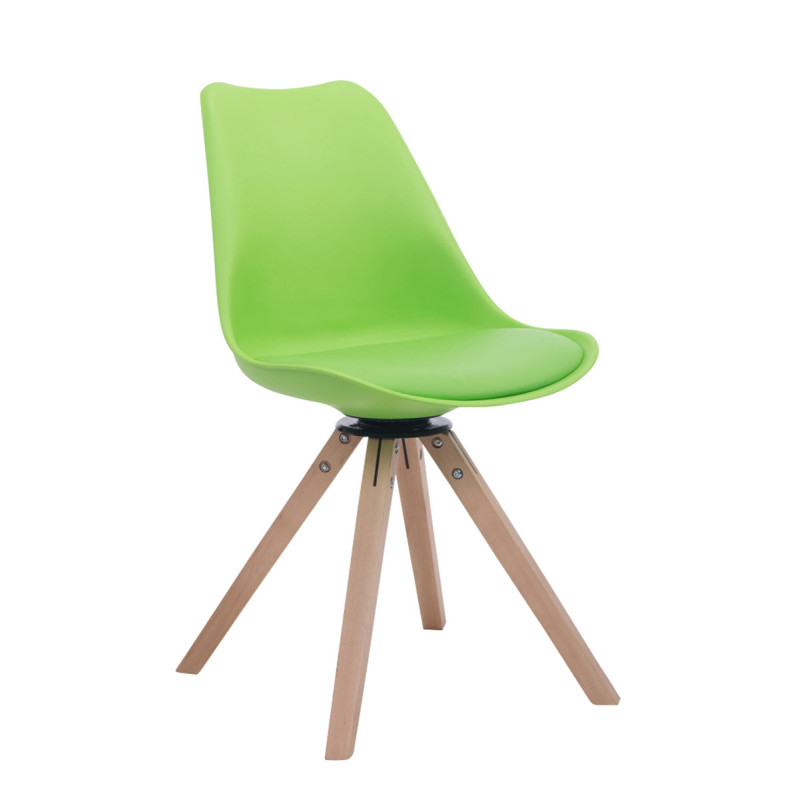 Silla para visitas Troyes Square Verde,Natural (roble)