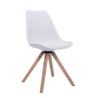 Silla para visitas Troyes Square Blanco,Natural (roble)
