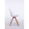 Silla para visitas Troyes Square Blanco,Natural (roble)