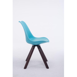 Silla para visitas Troyes Square Azul,Nogal (roble)