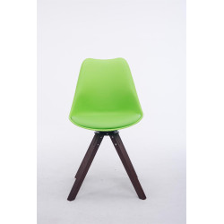 Silla para visitas Troyes Square Verde,Nogal (roble)